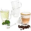 Moss & Stone Set of 4 Double Wall Glass Cup Clear Mug, Double Walled Coffee Mugs 7.5 Oz, Glass Tea Mugs, Insulated Coffee Mug With Handle.(4 Cups with 2 Spoons)