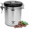 Moss & Stone Stainless Steel Coffee Container Airtight – Vacuum Sealed Kitchen Storage With Date Tracking For All Types Of Coffee And ground coffee (16 Ounces, Silver)