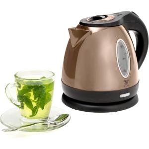 Moss & Stone 1.2L Stainless Steel Small Electric Kettle Red Color, Cordless 1500w Fast Boiling Pot, Portable Hot Water Electric Tea Kettle With Boil Dry Protection & Auto Shut-Off(Champagne)