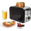Moss & Stone 2 Slice Toaster, 1.5in Extra-Wide Slot For Bagel & Defrost with 5 Shade Settings, Bread Toaster 2 Slice With Removable Crumb Tray, Black